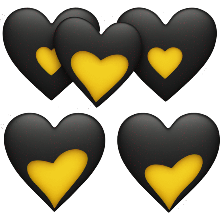 Half black and yellow heart emoji