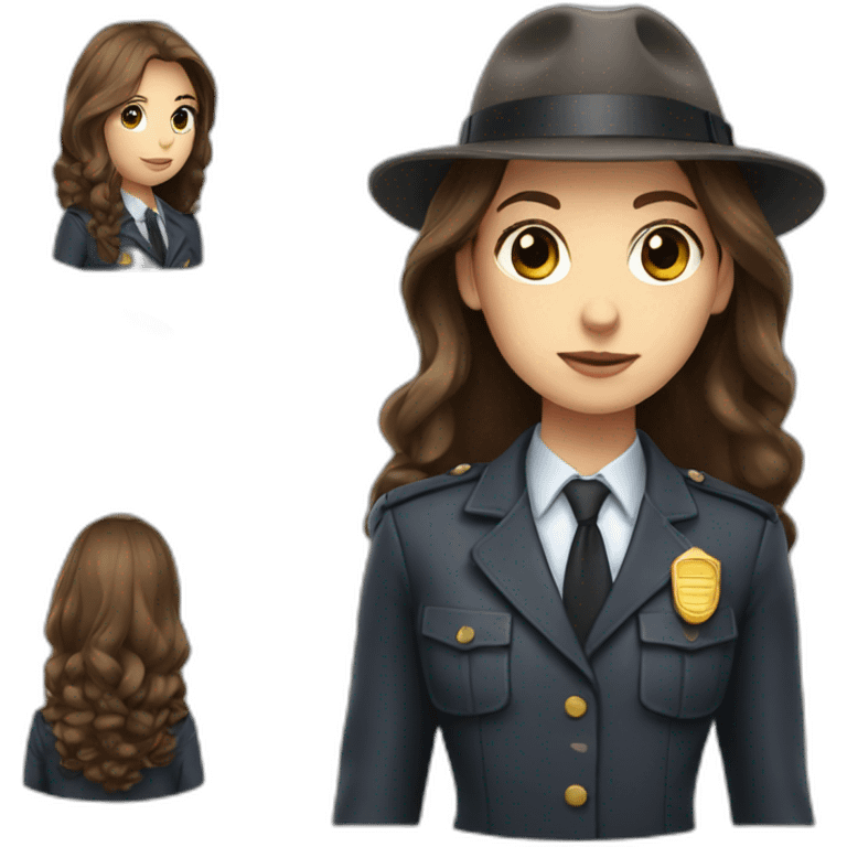 Detective Vlada with long brown hair emoji