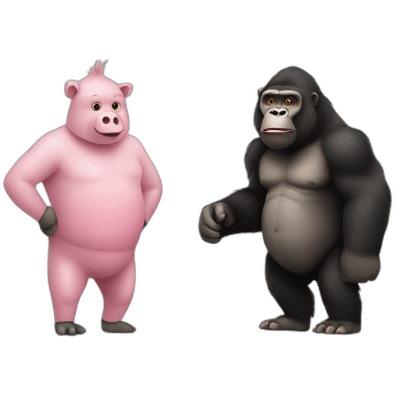 Pig and gorilla Together emoji