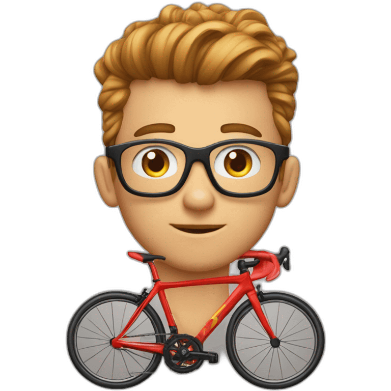 Garçon cheveux bouclés long  undercut et des lunette de cyclisme emoji