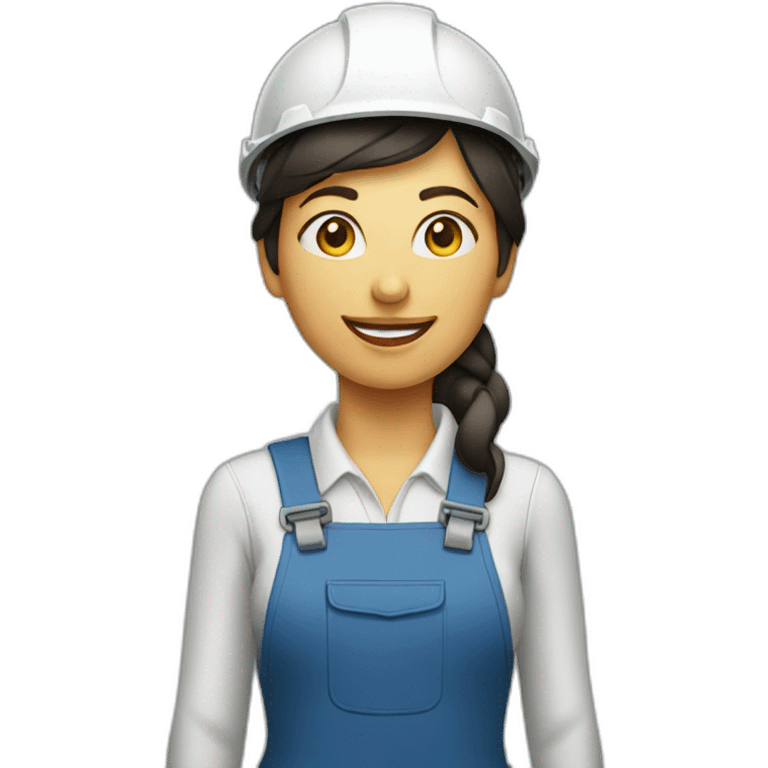 woman worker standing by a gas tube emoji