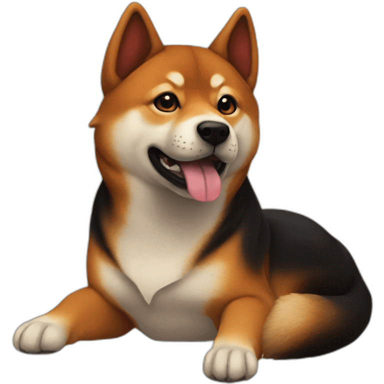 Black and fire shiba emoji