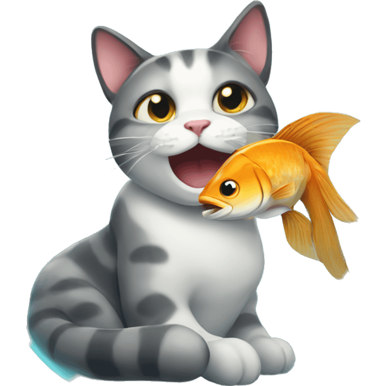 CAT with fish emoji