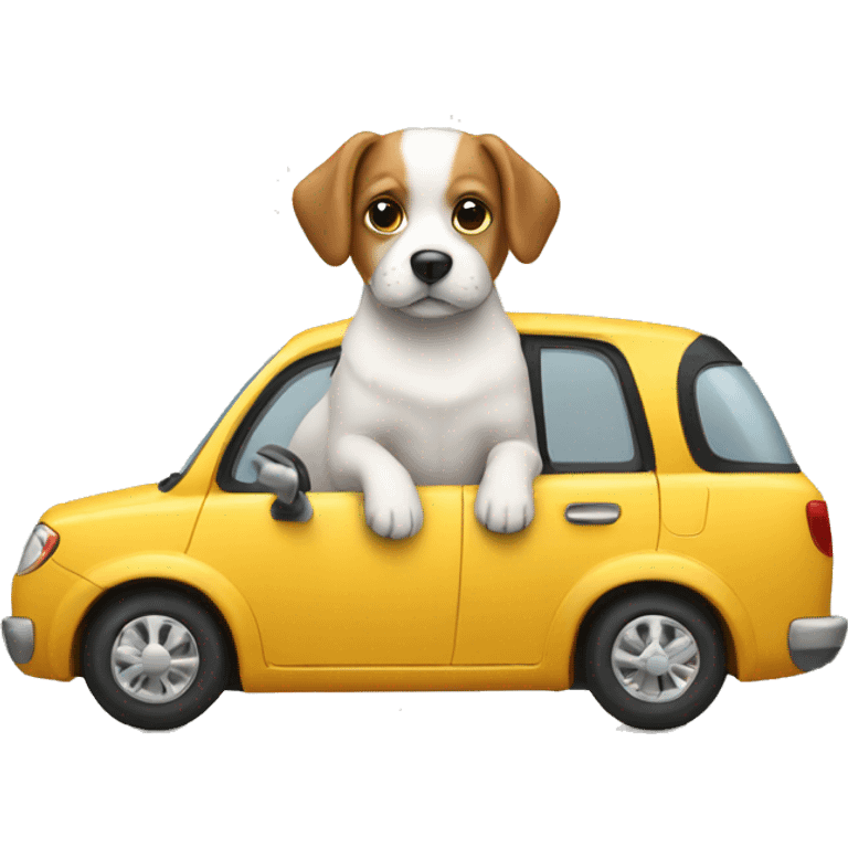 Dog with car emoji