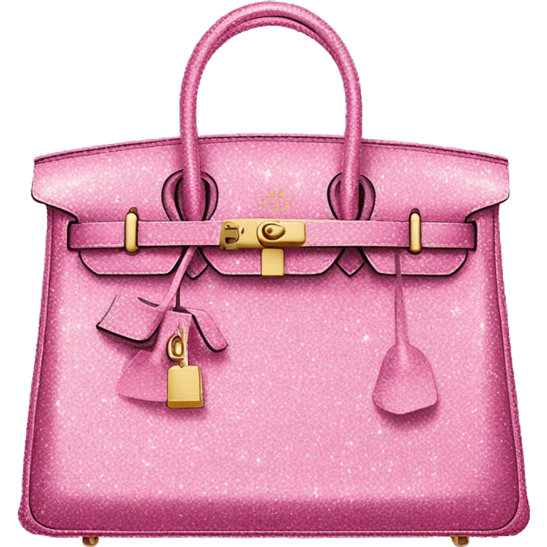 pink glitter Hermes birkin bag emoji