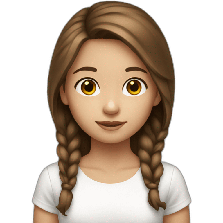 Kid Girl Brown hair white emoji