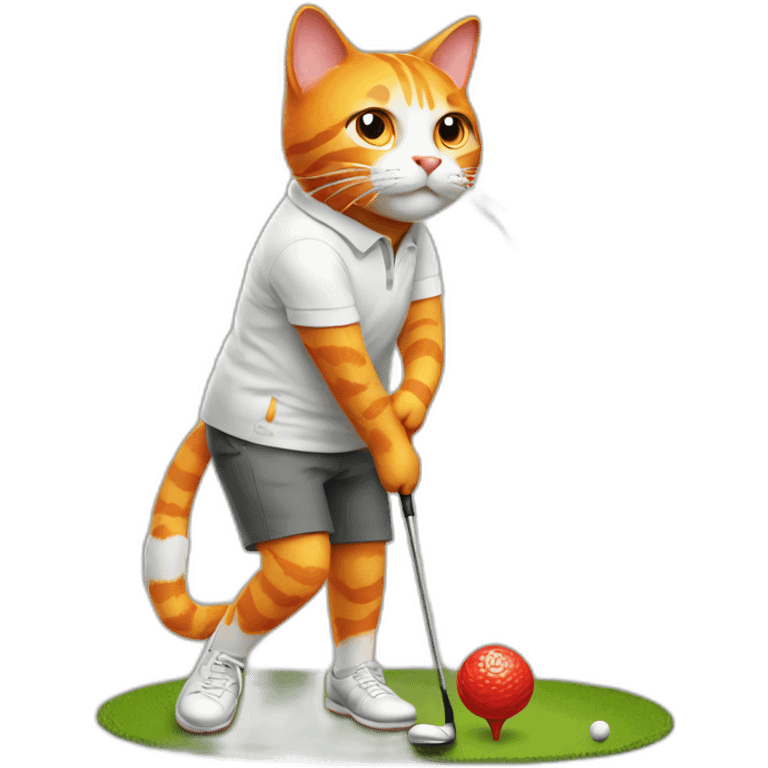 orange cat golfing emoji