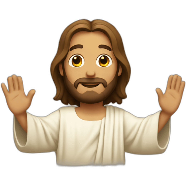 Jesus waving emoji