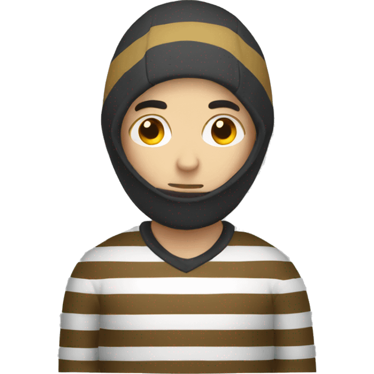 robber emoji with striped jumper emoji