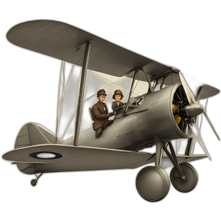 Early 20th century Monoplane with 2 people in emoji