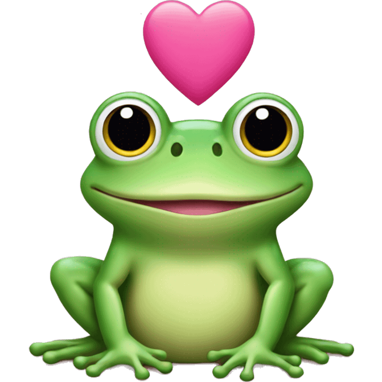 Frog with pink hearts emoji