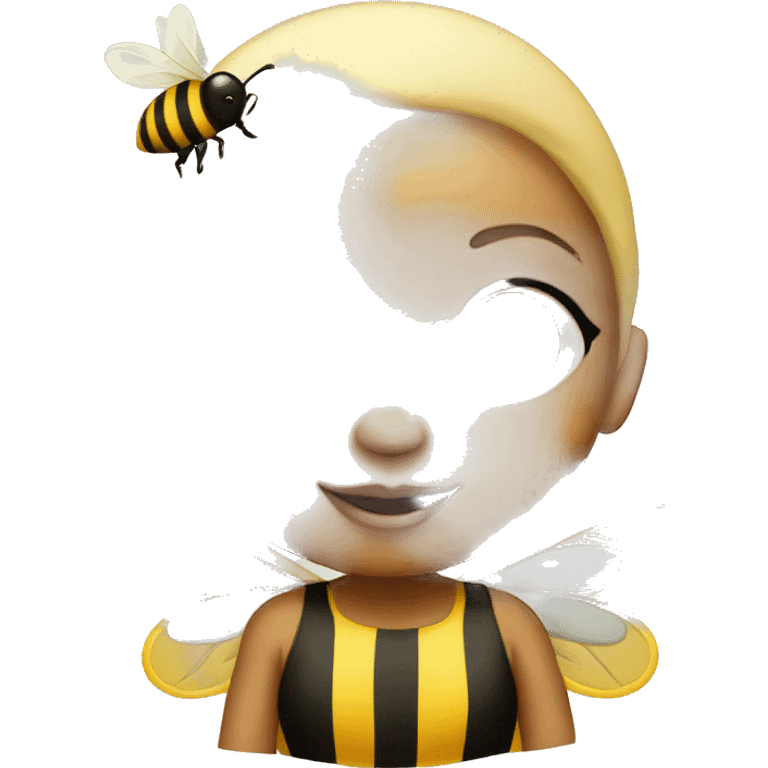 white baby girl with pacifier dressed as a bee emoji