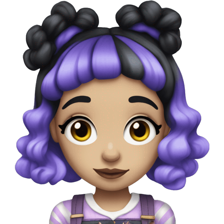 melanie martinez with half purple half black split dye hair emoji