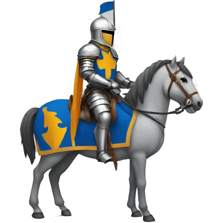 Knight in a horse with a flag emoji