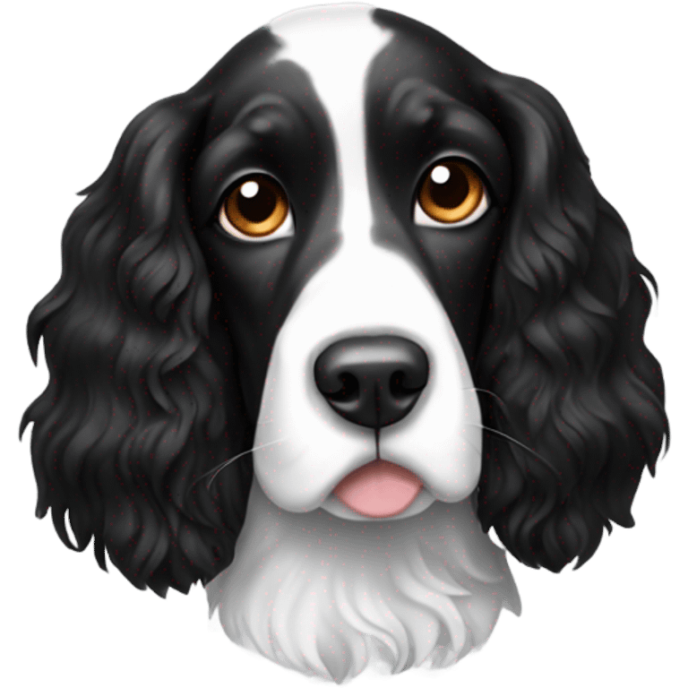 Black and white springer spaniel emoji