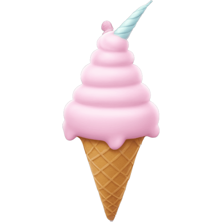 Light pink ice cream unicorn  emoji