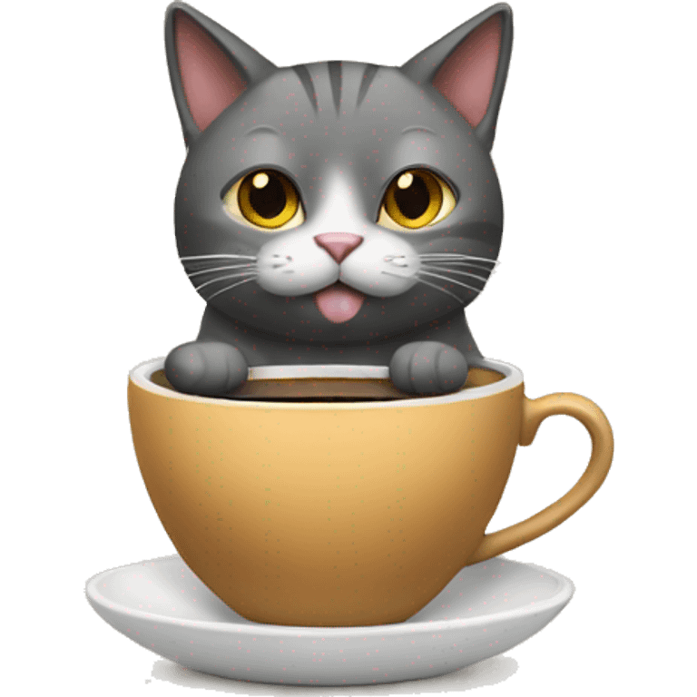 Cat drinking coffee emoji