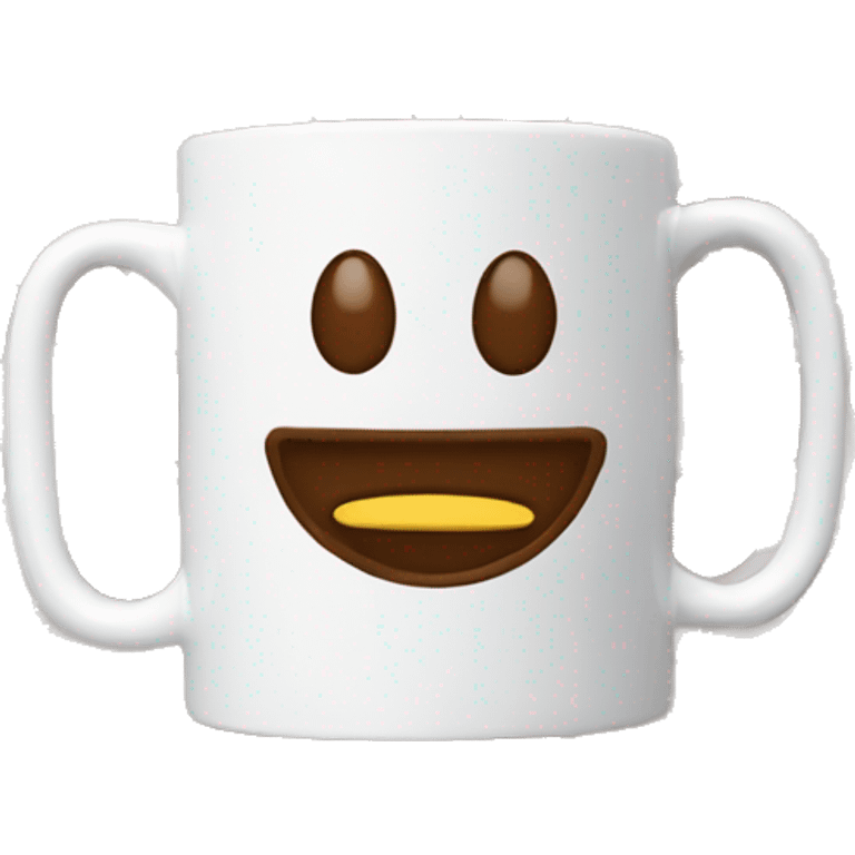 Coffee mug with smiley face emoji