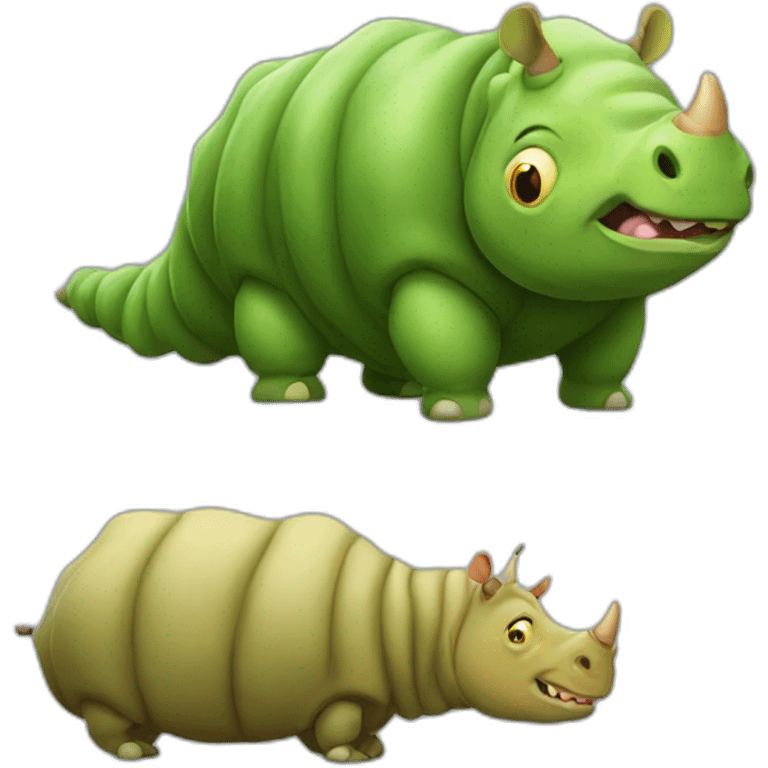 fat caterpillar and fat rhinoceros emoji