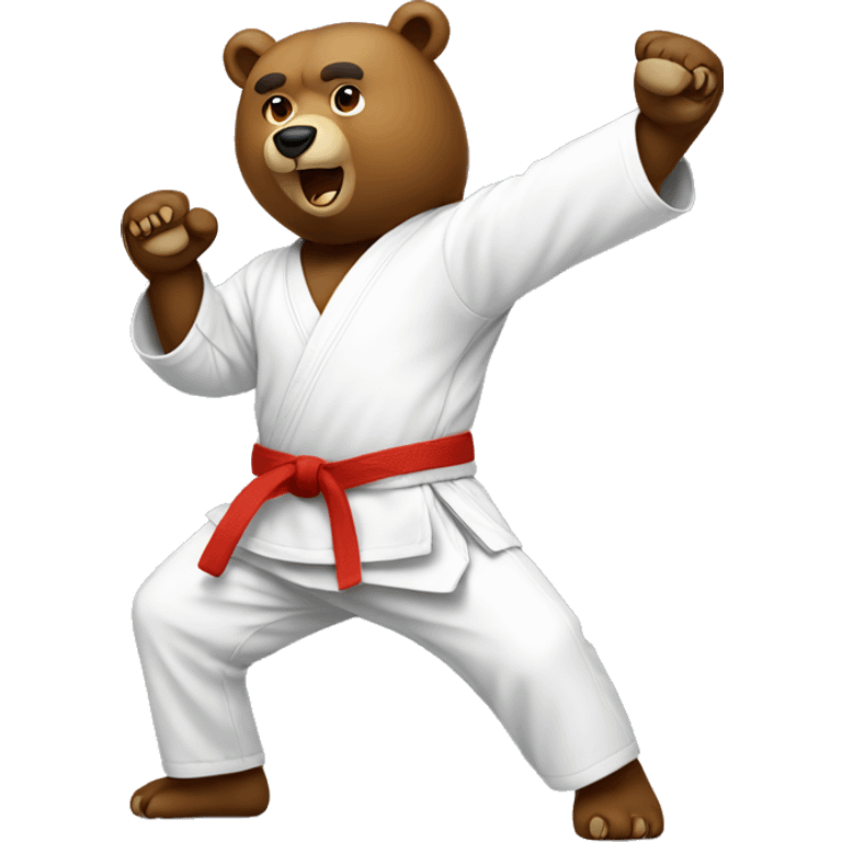 Bear doing karate emoji