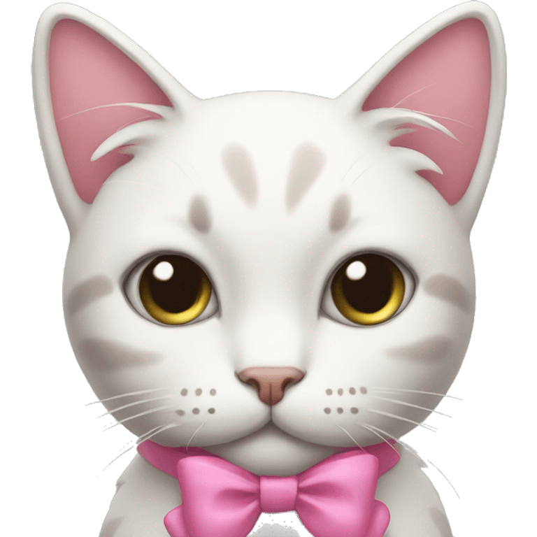 Cat with pink bow emoji