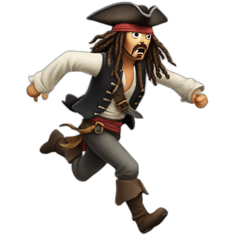 Jack sparrow running away scared emoji