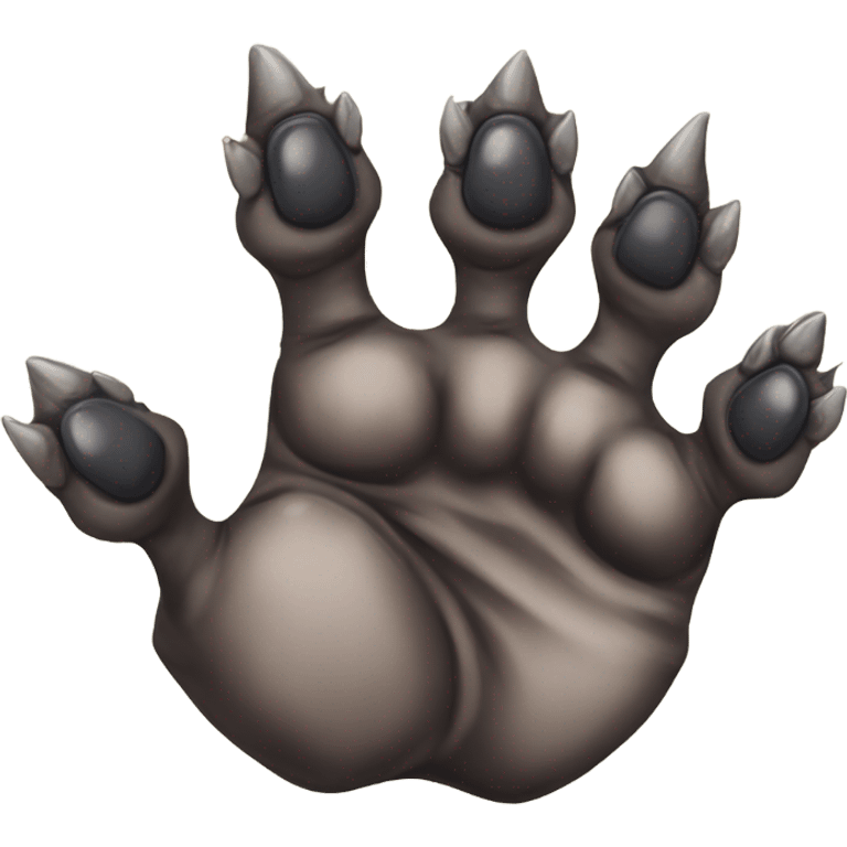 The underview of hyena paws with claws exposed ￼ emoji