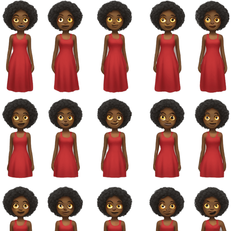 Black girl red dress emoji