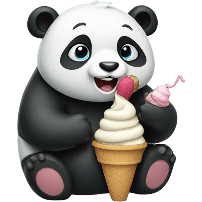 Panda eating ice cream emoji