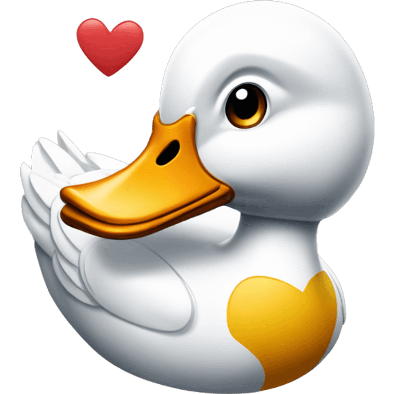 Un canard qui tien un coeur  emoji