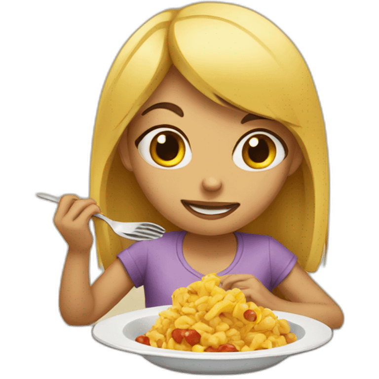 girl eating food emoji