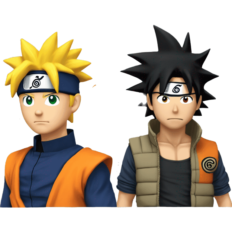 Naruto qui Envoi une orbe d'énergie à Goku emoji