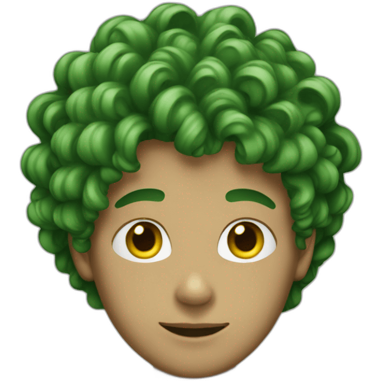 teenage boy with green curly hair  emoji