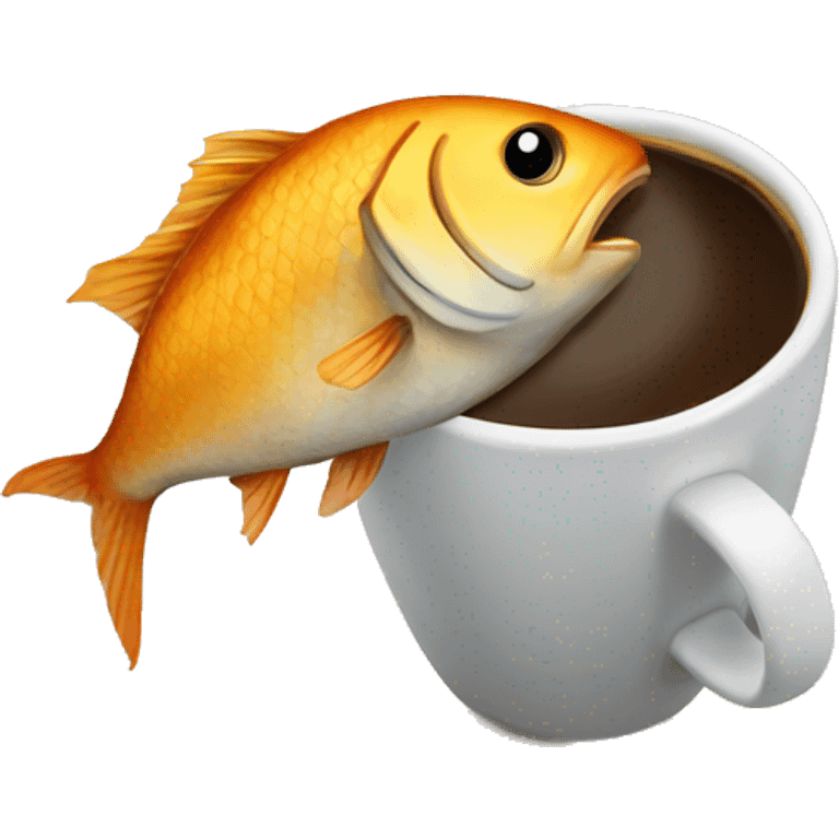 fish with coffee emoji