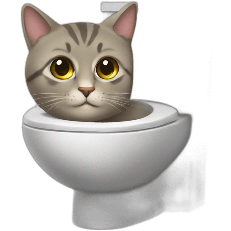 Un chat au toilette emoji