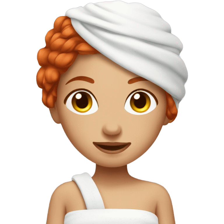 Red hair girl in spa relaxing  emoji