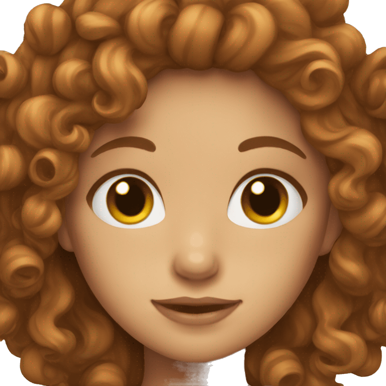 Girl with brown curli hair emoji