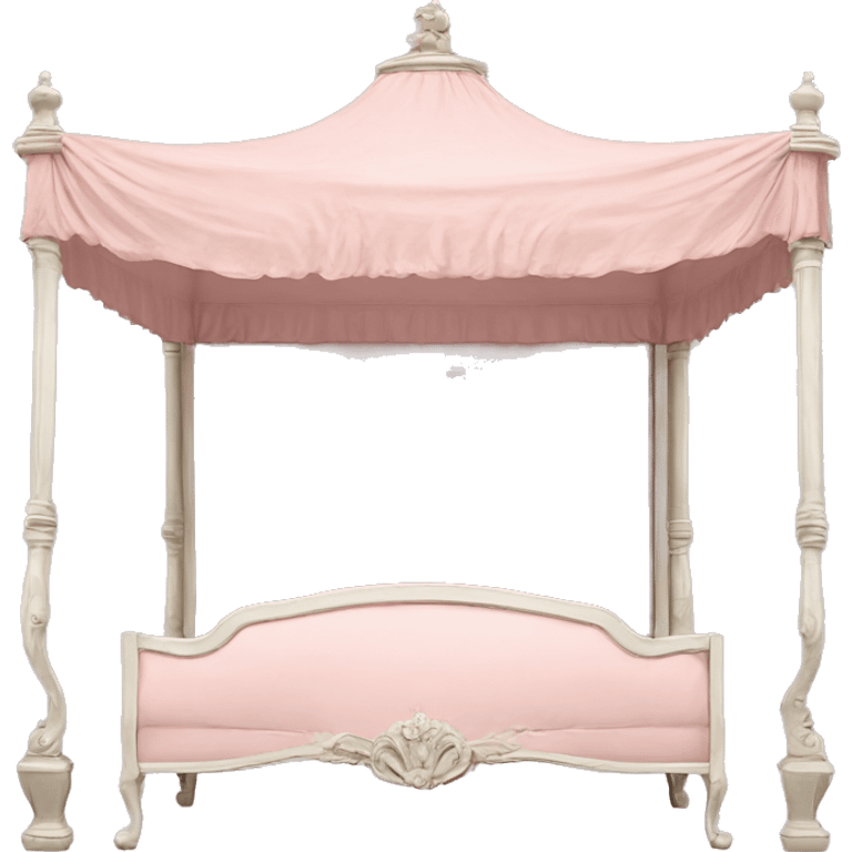 vintage pale pink rococo canopy bed emoji