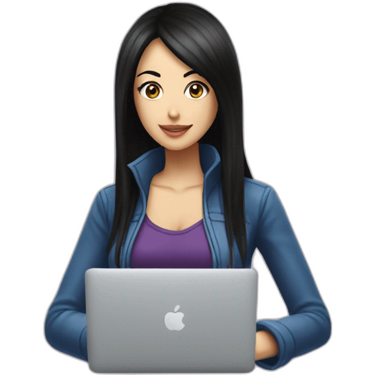 nico robin with macbook emoji