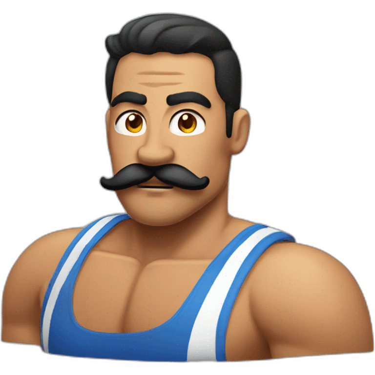 Muscles mustache expressive Cuban man emoji