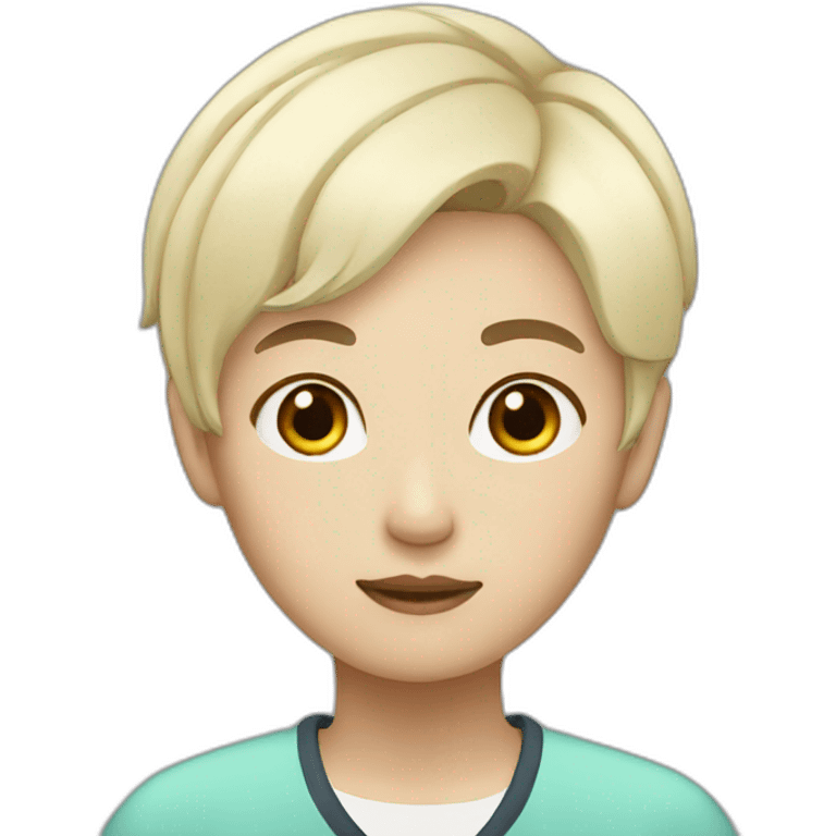 Korean with short bleached blond hair emoji