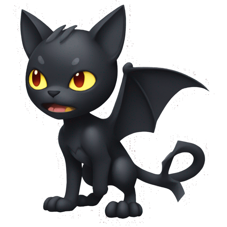 Black Edgy Litten-Bat-cat-Fakemon full body emoji