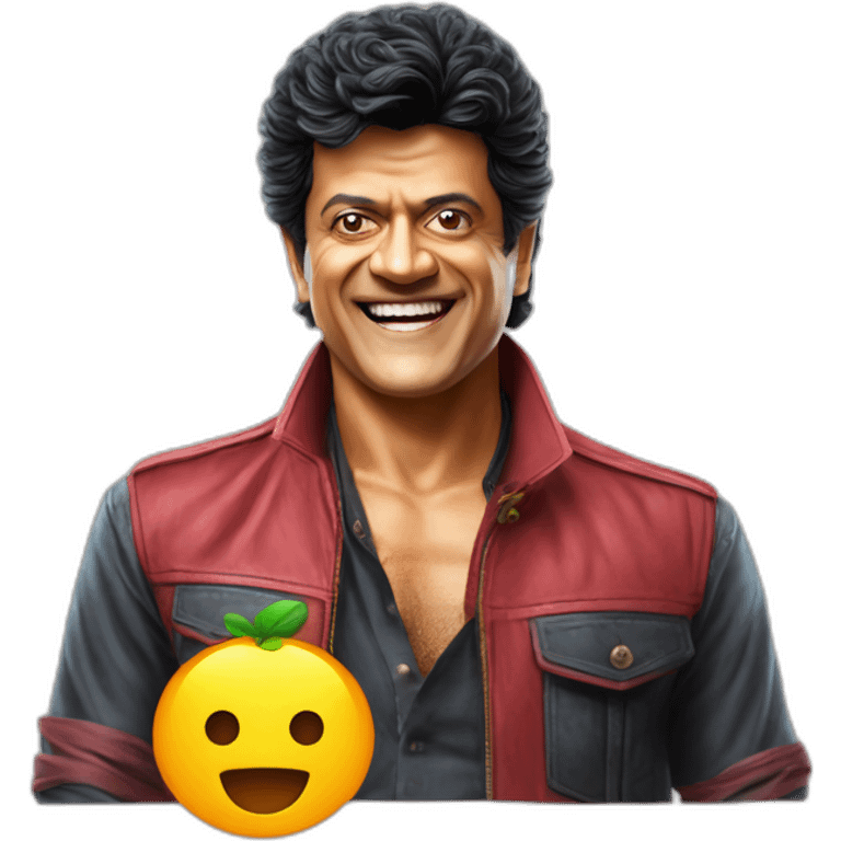 Shivaraj kumar Kannada actor with Om in background emoji