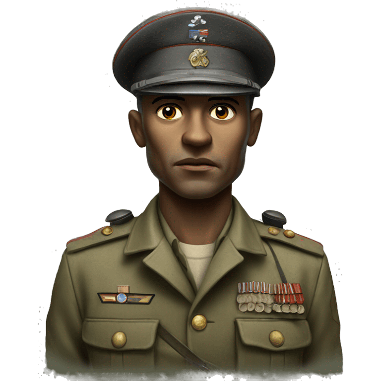 photorealistic serious soldier with skulls WW2 emoji