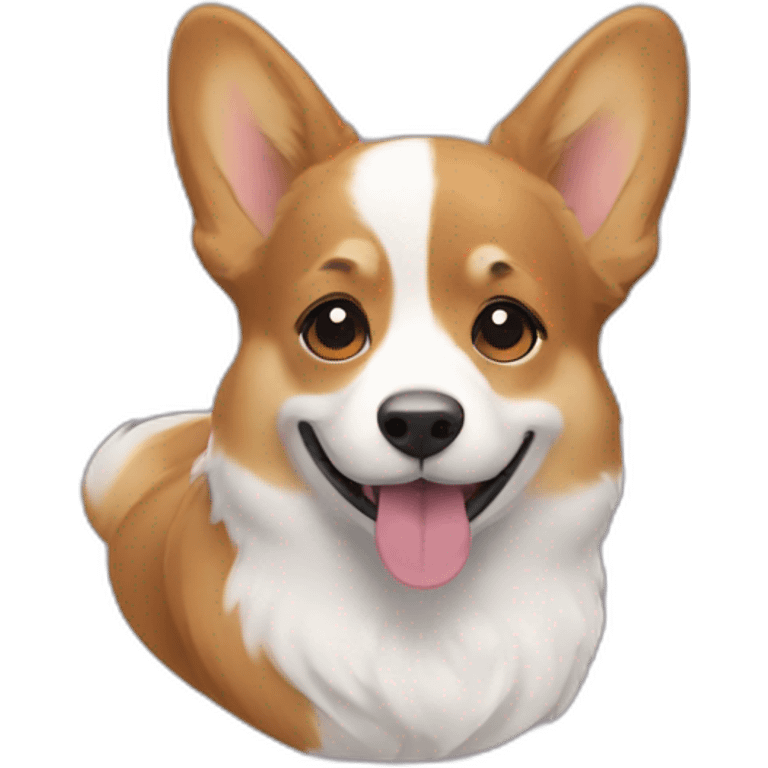 corgi and puprle hair european woman emoji