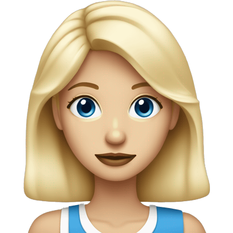 Fille blonde au yeux bleu avec un café à la main  emoji