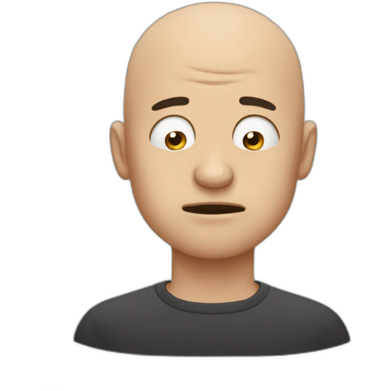 bald man crying emoji