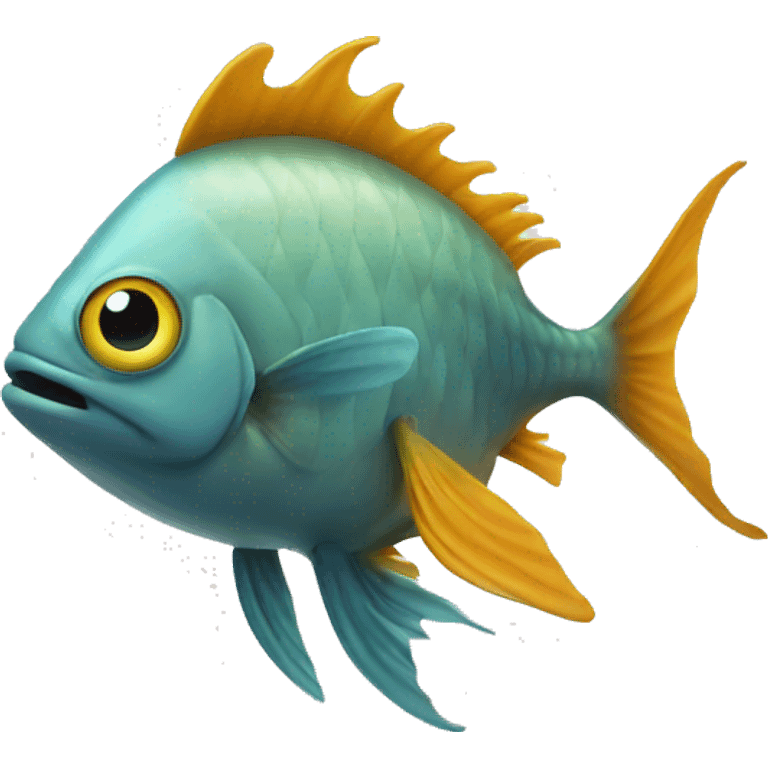 a computer headed fish emoji