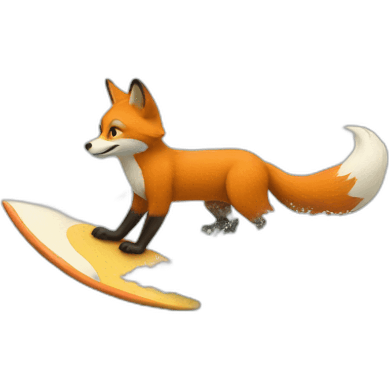 Fox surfing a wave emoji