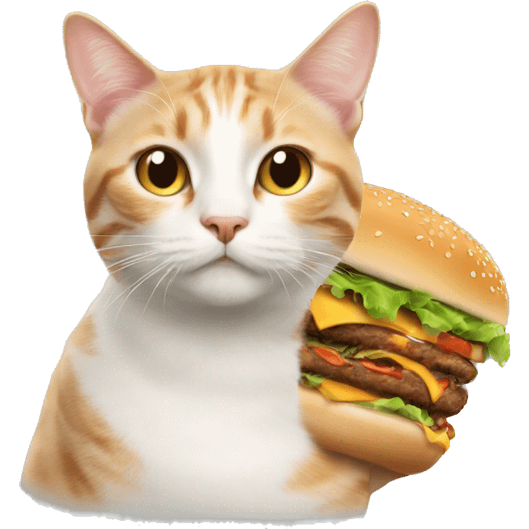 Cat with burger  emoji